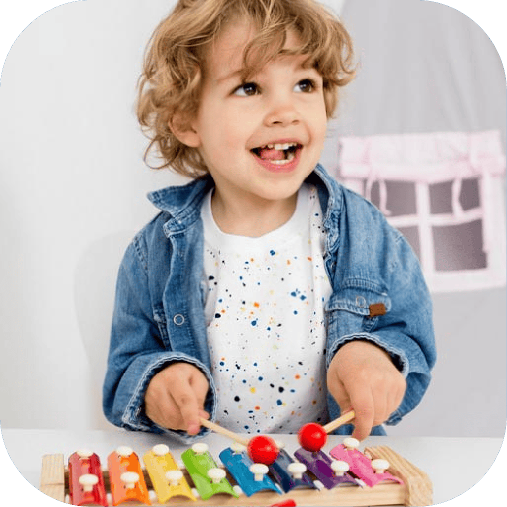 Colourful xylophone for children's speech therapy and development.
