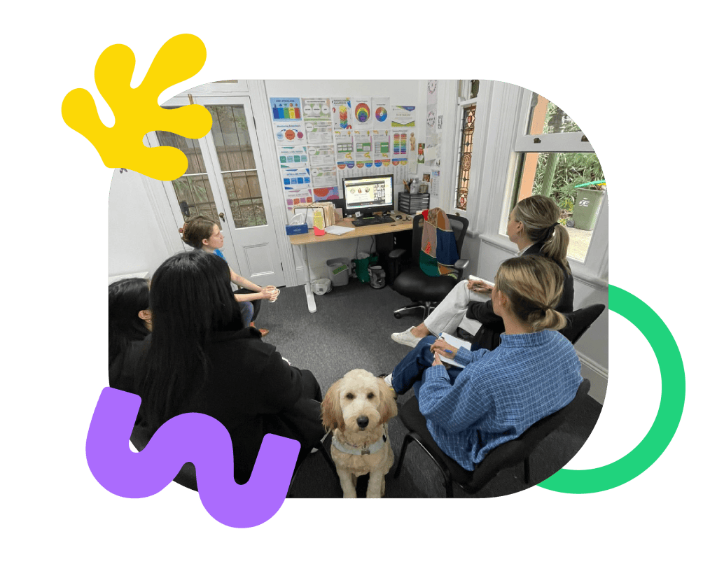 Professional speech therapy session for children at Chatterbox Speech, bright classroom with engaging speech development activities in Brisbane Australia.