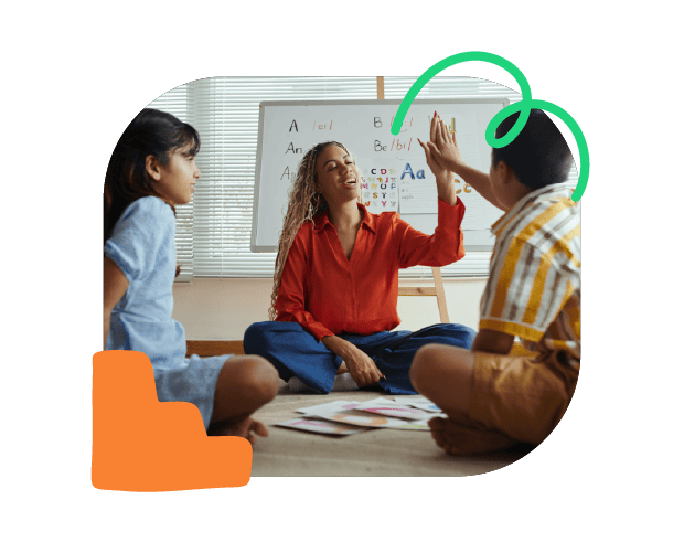 Engaging speech therapy session with children and teacher at Chatterbox Speech in Australia, promoting effective communication and language development.