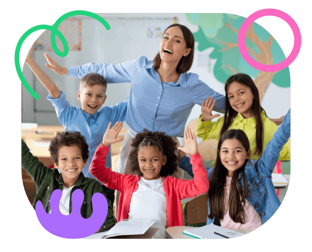 Engaging speech therapy session with diverse children and supportive teacher, enhancing communication skills and confidence through fun speech and language activities.